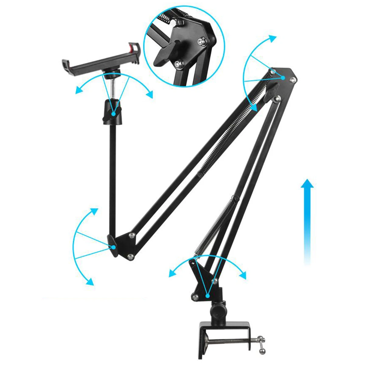 soonhua phone stand cell phone holder stands clip on flexible long arms tablet mount bracket phone holders for desk for iphone free global shipping