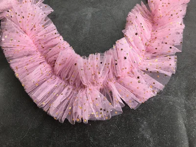 Pink 3 ярда(10 лет) 9 см, сетчатая кружевная отделка, ручная работа, сделай сам, юбка-пузырь с оборками, край одежды, рукоделие, шитье, украшение одежды, 576 - Цвет: Pink