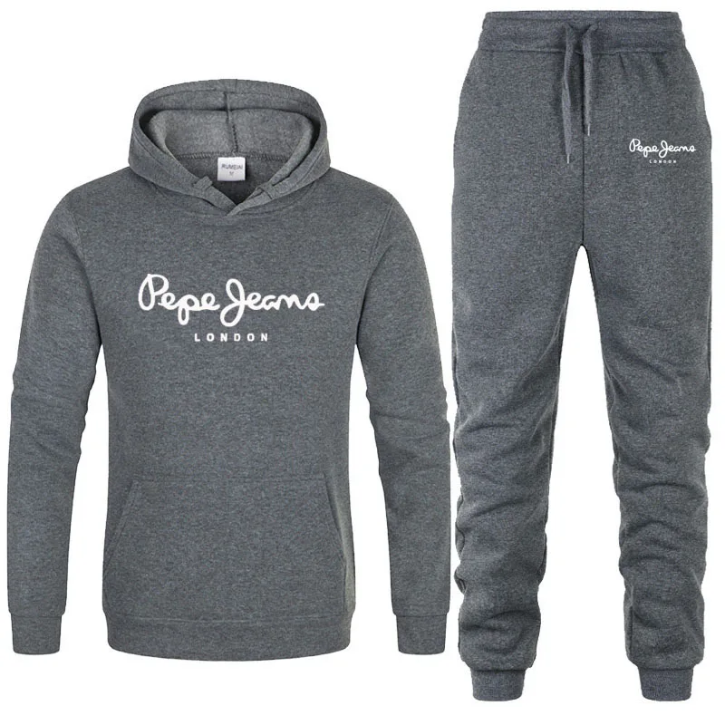 

Tracksuit Men's Fashion Hoodie Men's Brand Suit Men's Sweatshirt + Sweatpants Spring and Autumn Polar Fleece Hooded Pullover