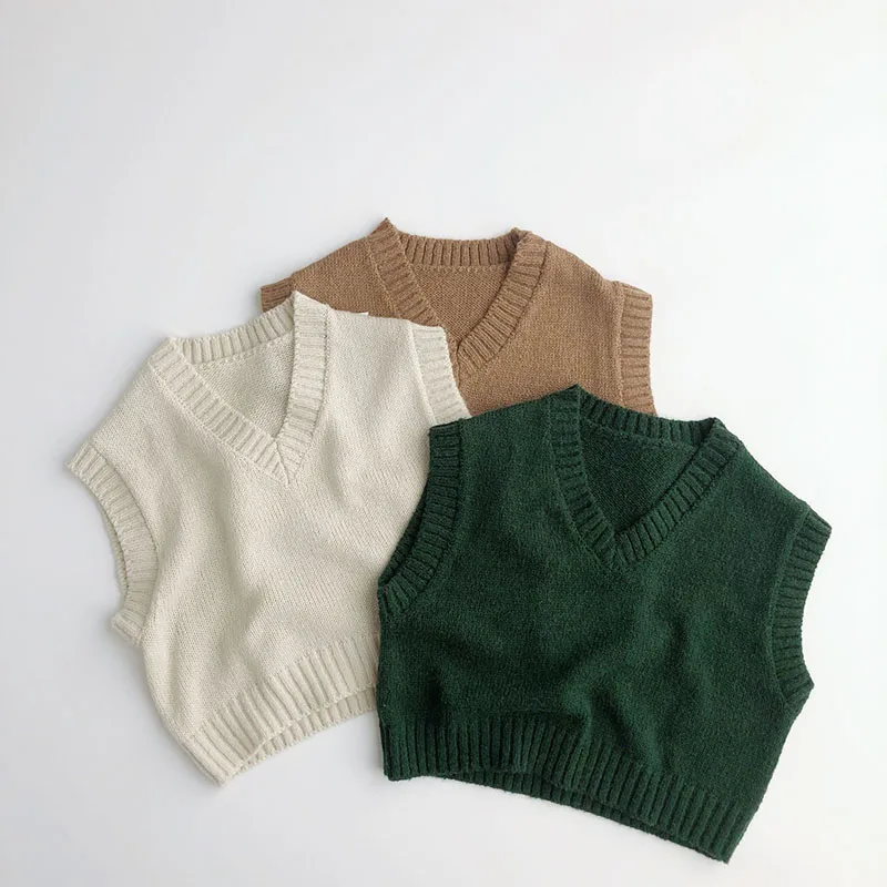 

MILANCEL Kids Knitwear Boys Vest Knit Pullover Children Waistcoat