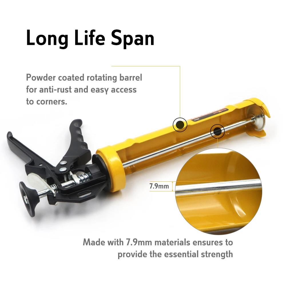 Brakeman 230mm 9 in. Heavy Duty Professional Caulk Gun Cradle Style Rotating Type  caulking tool  resin gun  caulking nozzle