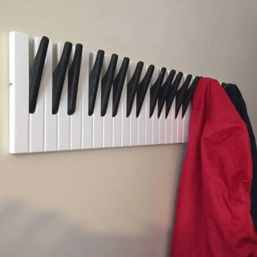 

Coat Racks Piano Keys Shape Firm Wall Decoration Creative Piano Coat Hanger for Gifts