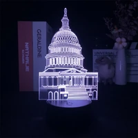 white house 3d night lamp illusion led acrylic night light colorful bedroom bedside usb table lamp home decor christmas gifts