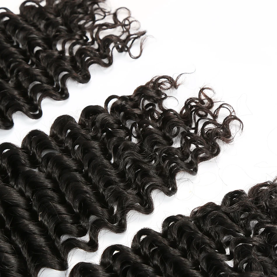 

Luvin Hair Deep Wave Human Hair Bundles Peruvian Hair Bundles Remy 100% Human Hair Bundles 28 30 32 40 Inch for Black Women