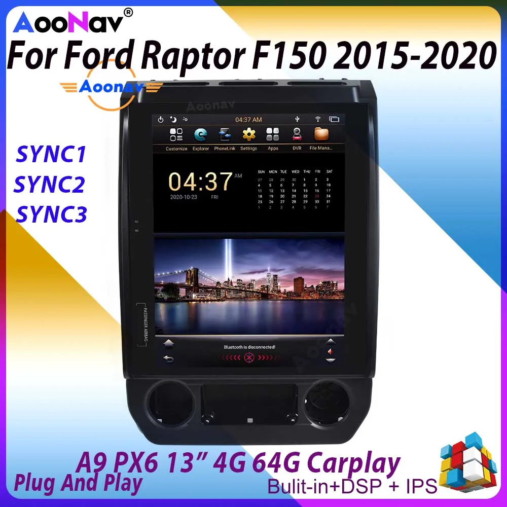 

Автомобильный мультимедийный плеер, 13 дюймов, вертикальный экран Tesla для Ford Raptor F150 2015, GPS-навигация, автомагнитола, стерео, CARPLAY