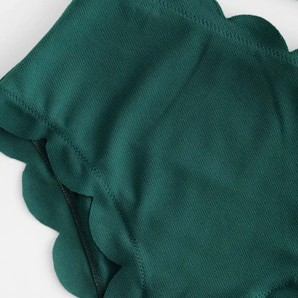 Женский сексуальный однотонный текстурированный волнистый танкини купальный