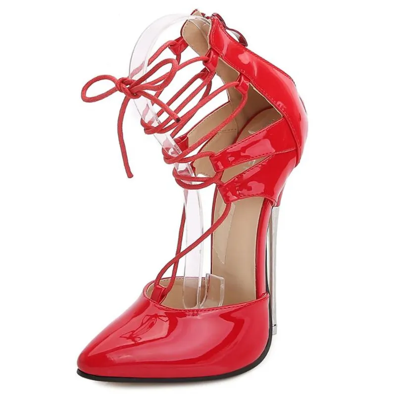 

MAIERNISI 2021 New Women Pumps Designer Cross Strap Female High Heels Sexy Stripper Thin 16cm High Heels Sandals Fetish Shoes