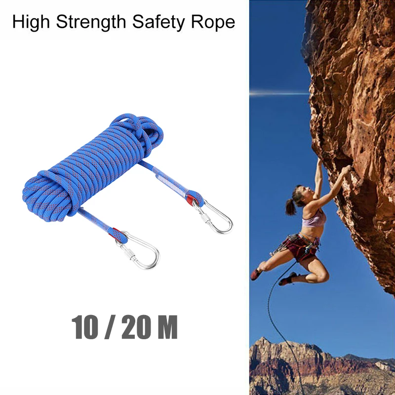 

10M Rock Climbing Rope Heavy Duty Diameter 12mm lb Paracord Lanyard Safety Rope For Outdoor Traveling Emergency