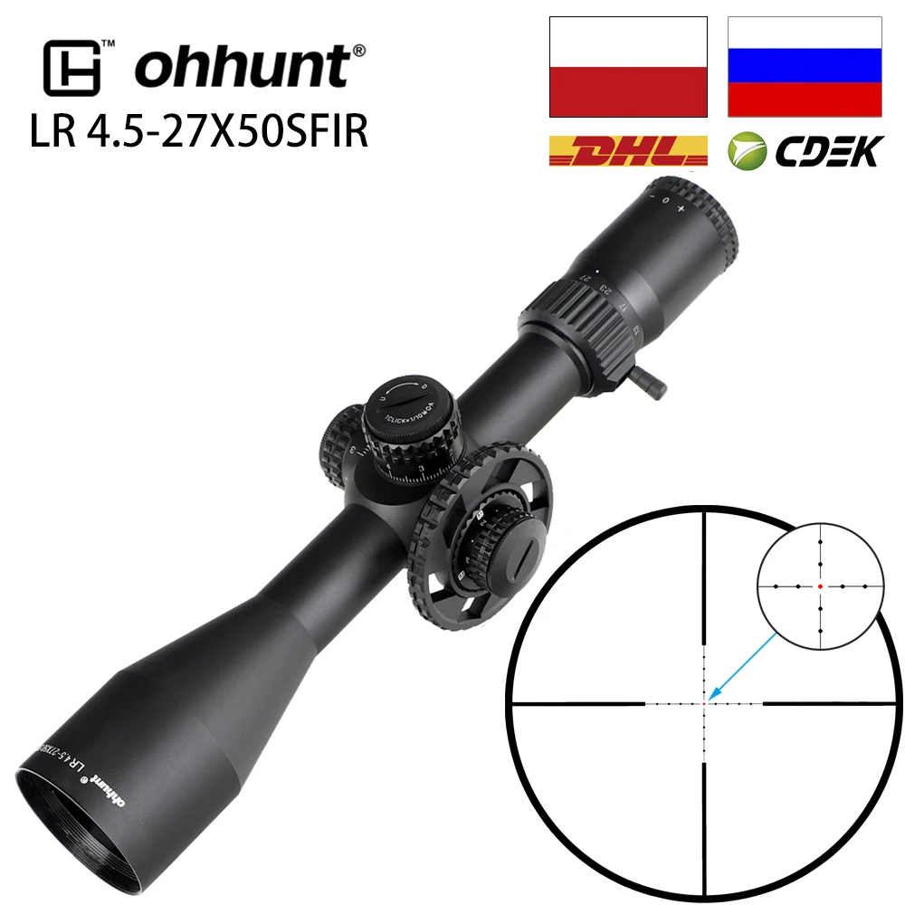 охота LR 4.5 27X50 SFIR прицел Мил Дот Стеклянная травленая сетка Боковой параллакс