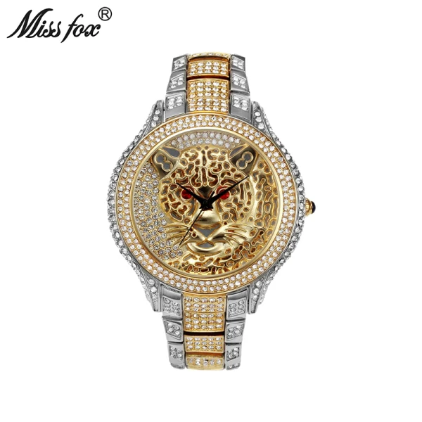 leopard 7 Miss Fox Женские часы лучший бренд Роскошные леопардовые женские часы женские блестящие алмазные серебряные часы женские часы из нержавеющей стали - Цвет: leopard 7