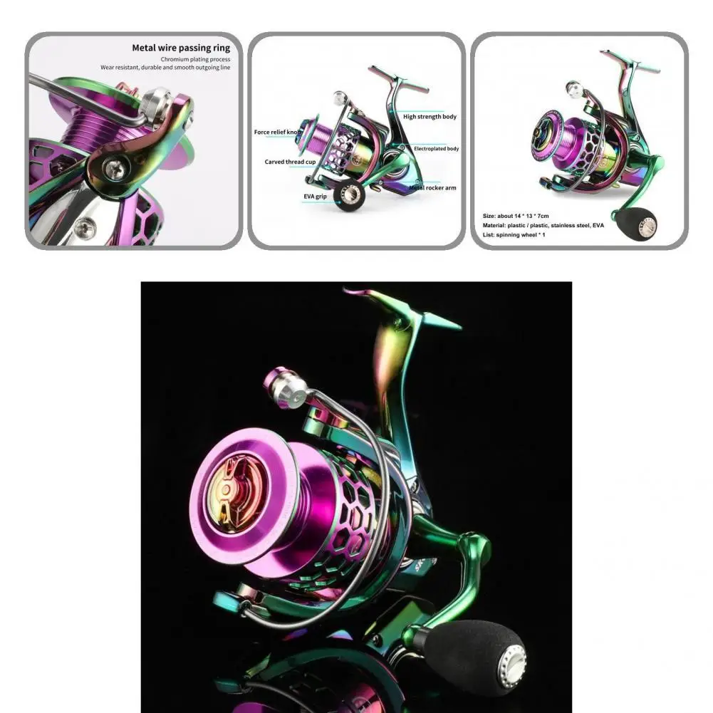 

Spinning Fishing Wheel Gapless One Key Backstop Switch Chameleon Paint Spinning Fishing Reel for Angling