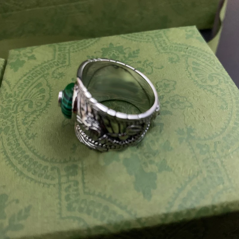 Мужское и женское кольцо из серебра 925 пробы с бирюзой | Украшения аксессуары