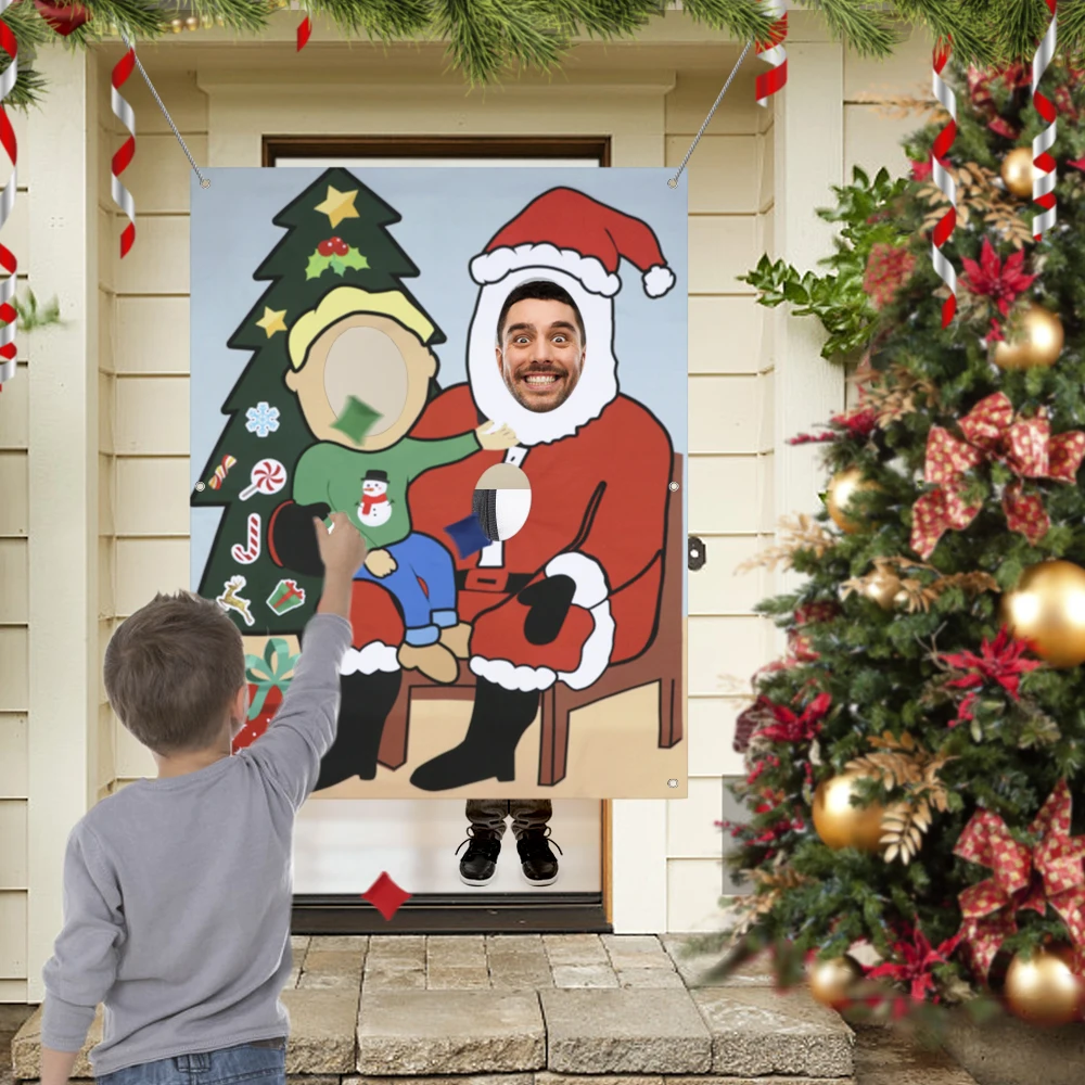 Санта Клаус Рождественская игрушка в форме бобов игры для фотосъемки Веселая