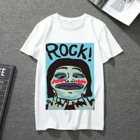 soft t shirt men and women commuting street japanese personality funny pattern printing all match short sleeved breathable top