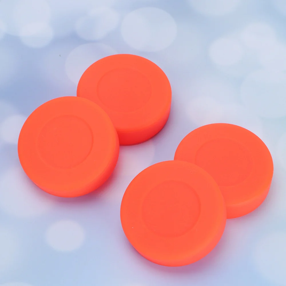 

10 Pcs Adjustable Hardness Rubber Ice Hockey Pucks Matte Hockey Balls Sports Supplies for Roller Street Hockey(Orange)