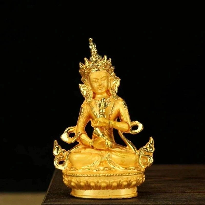 

Небольшая медная статуя Будды из Золотого Сплава Ваджрасаттва с маленькой карманной ручкой, декоративная статуя для дома/офиса