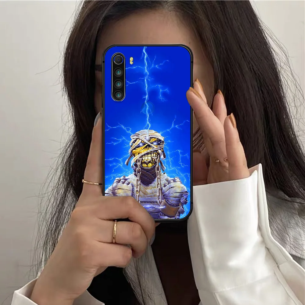 

Lron Maide Band Phone Case For XIAOMI Redmi Note 6 7 8 9 10 T Pro K40 black Coque Luxury Waterproof Tpu Cover Soft Etui Fashion