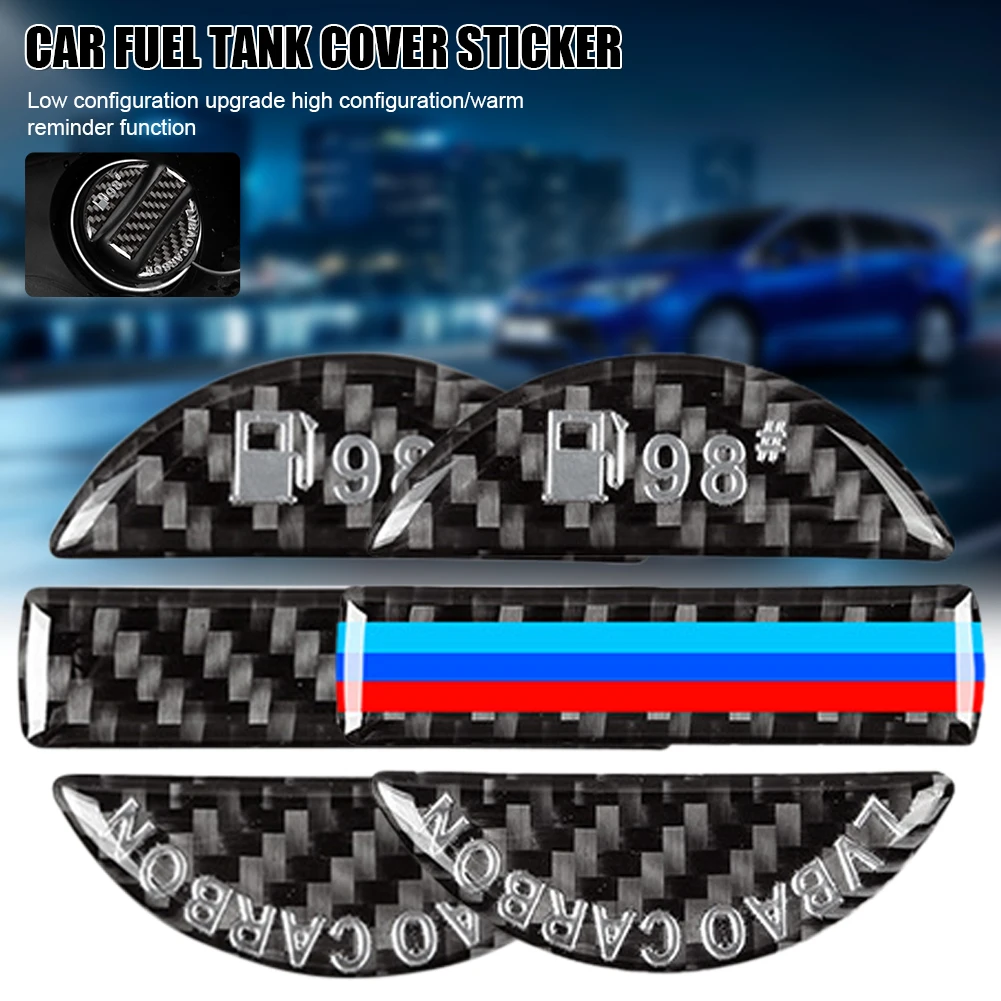 

NewUniversal Car Fuel Tank Cap Cover Decorative Sticker Trim Carbon Fiber With Fuel Number Gasoline Diesel Sign Auto Accessories
