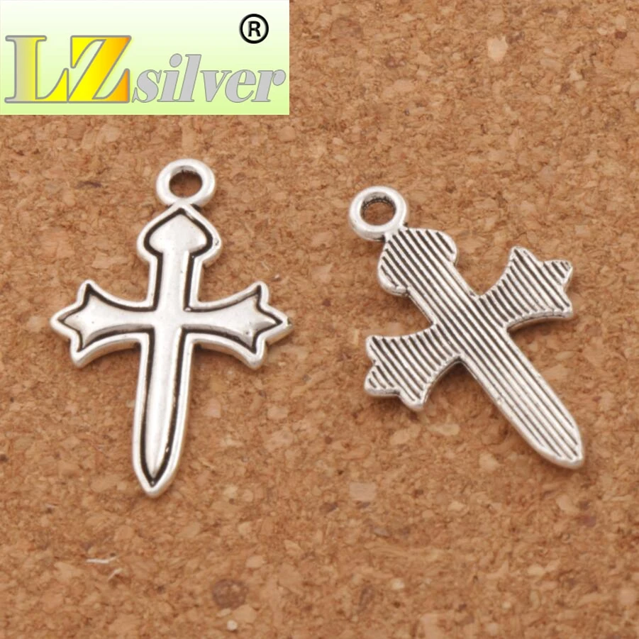 Sword Heart Cross Spacer Charm Beads 16.3x26.1mm 10PCS Zinc Alloy Pendants Handmade Jewelry DIY L471