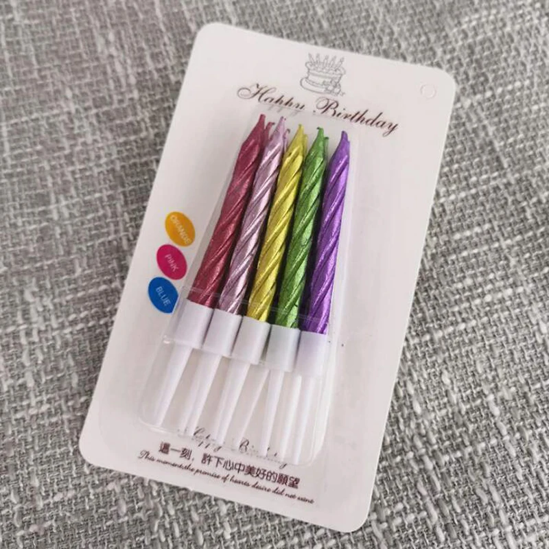 10cps/комплект Золотая Серебряная Свеча с резьбой безопасное пламя для годовщины