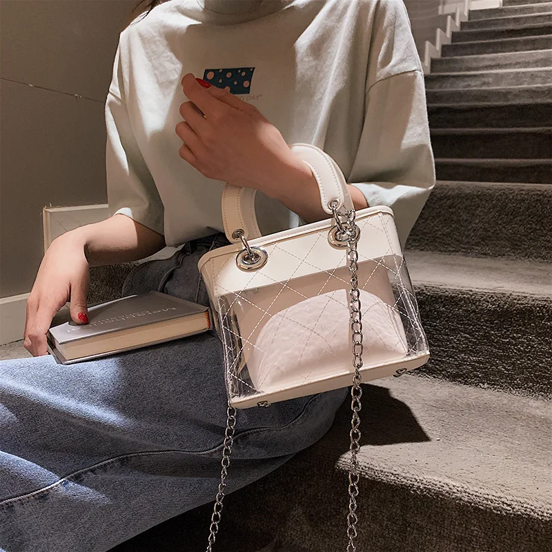 Новинка 2019 прозрачная сумка Желейная сумки через плечо для женщин дамская