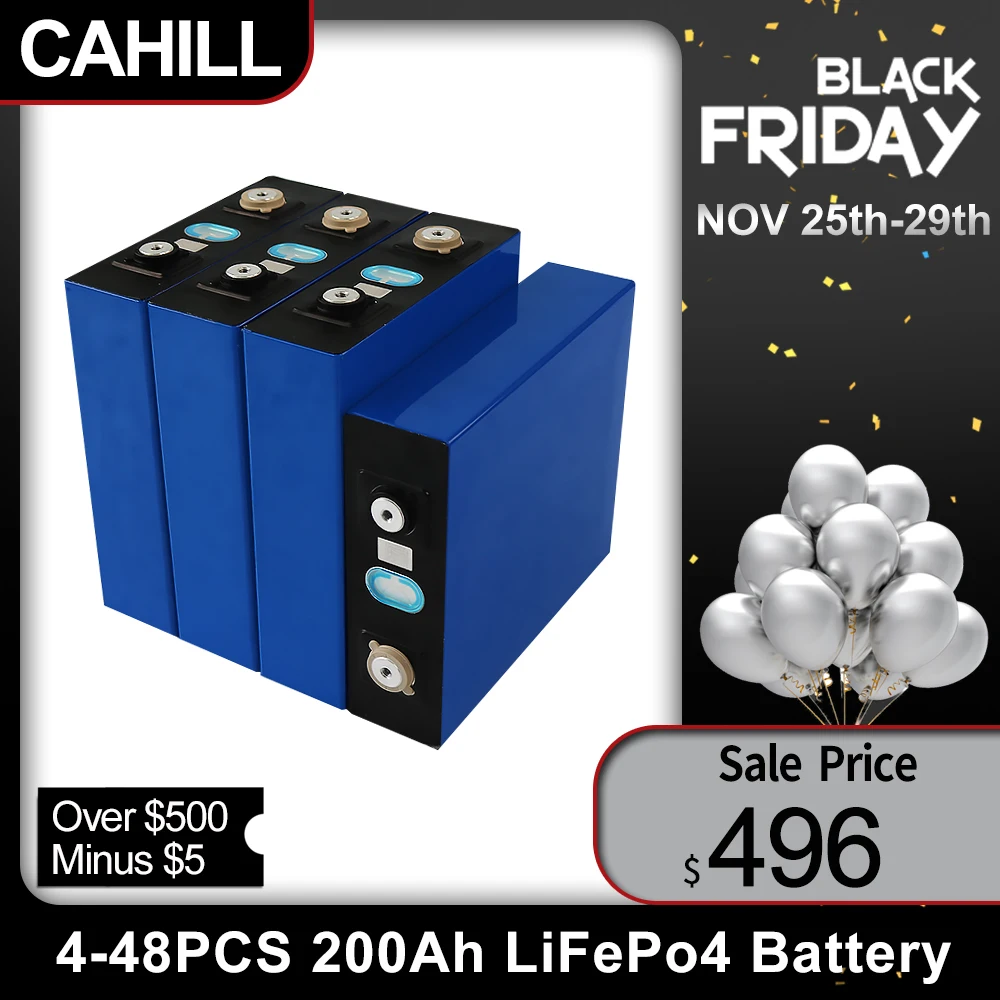 

4-48pcs 200Ah Brand New 3.2V lifepo4 Cells DIY Lithium batteries rechargeable pack For RV EV Fast Delivery EU US tax free