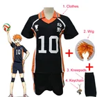 Аниме Haikyuu Hinata Shoyo полный комплект Косплей Костюм  10 волейбольные шорты с коротким рукавом летняя одежда для взрослых