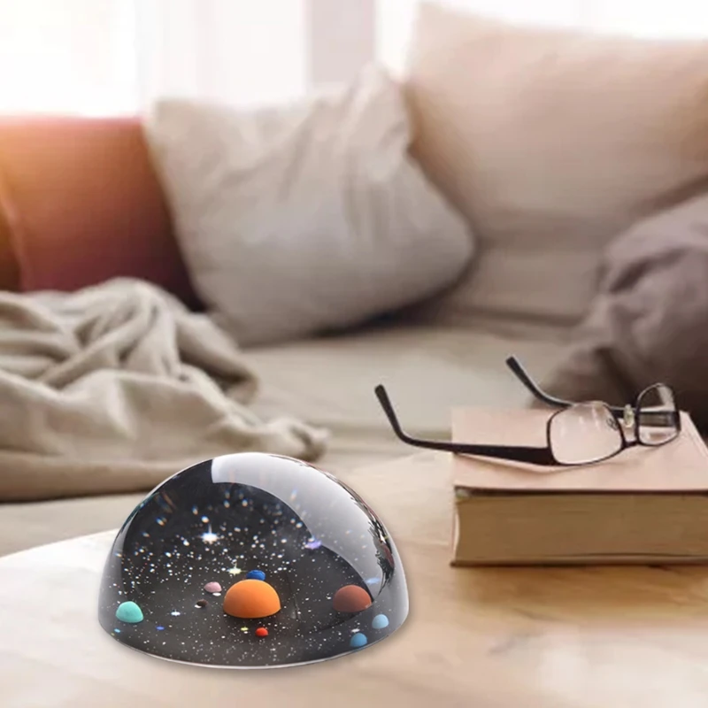 

Half Ball Solar System 3D Crystal Ball Paperweight Home Decoration Ornaments