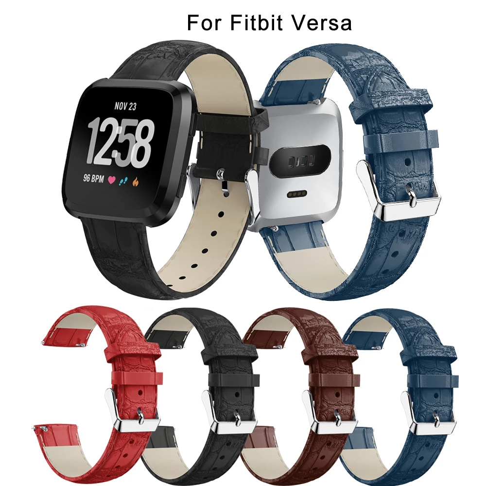 

Fashion classic leather business replacement wristband for Fitbit Versa smart sport watch bracelet replace watchband accessories
