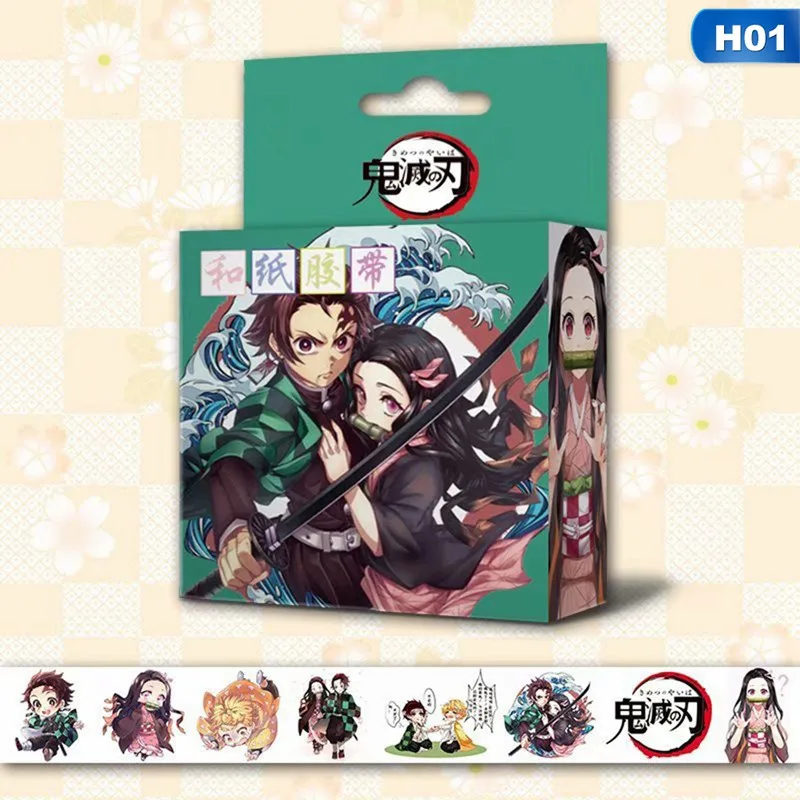 

1.5cm*5m Anime Demon Slayer Washi Tape Cartoon Adhesive Tape Scrapbooking Label Stickers Masking Tape