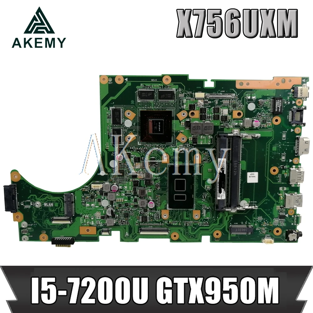 

SAMXINNO For Asus X756U X756UWK X756UQK X756UXM X756UV X756UX Laotop Mainboard X756UXM Motherboard with I5-7200U GTX950M
