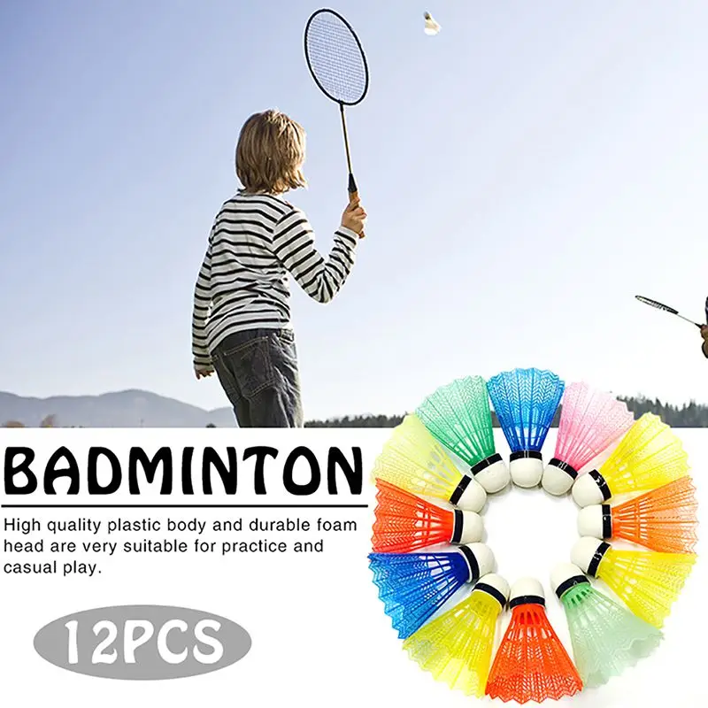 

12pcs/6pcs Set Nylon Shuttlecock Table Fiber Ball Head Full Wool Style Plastic Badminton For Outdoor Training Use Durable