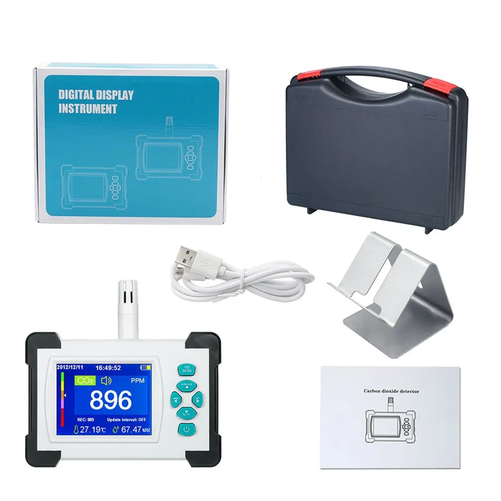 

Professional Carbon Dioxide Detector Multifunctional Air Quality Monitor Gas Detector PM2.5 HCHO TVOC Tester CO2 Meter Monitor
