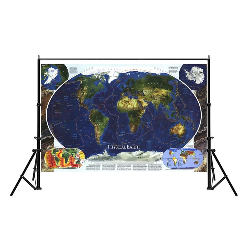 

90*60cm World Map Map of World 1998 Wall Posters and Prints Frameless Paper Maps & Atlases for School Office Supplies
