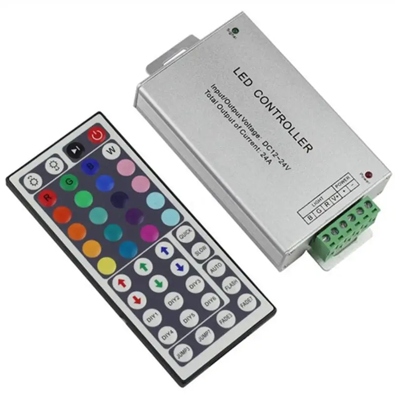 

12V-24V DC 20A 240W 44Key IR Remote Controller for RGB LED Strip 5050 3528 SMD