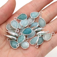 natural stone blue amazonite pendant drop shape exquisite charms for jewelry making diy necklace bracelet accessories 13x23mm
