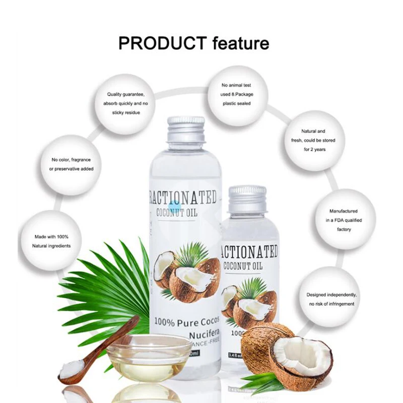 

Natural Organic Coconut Oil 100% Organic Castor Oil Moisturizing Deep Relaxation Body Face Massage Essential Oil Skin Care 100ml