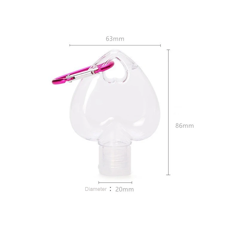 

50ML Bottles Travel Empty Heart Shape Bottles Portable Transparent Containers Refillable Cosmetics Container Bottle TSLM1