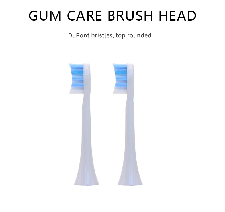 Ultrasonic Sonic Electric Toothbrush 5 Modes Rechargeable USB Charging IPX7 Waterproof 2pcs Heads for Adults Deep Clean