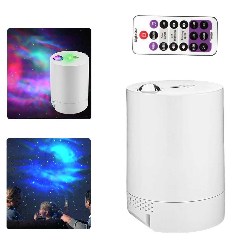 

Starry Sky Projector LED Star Music Rotating Remote Control Lamp Night Light Water Wave Lighting Bluetooth Bedroom Bedside Decor