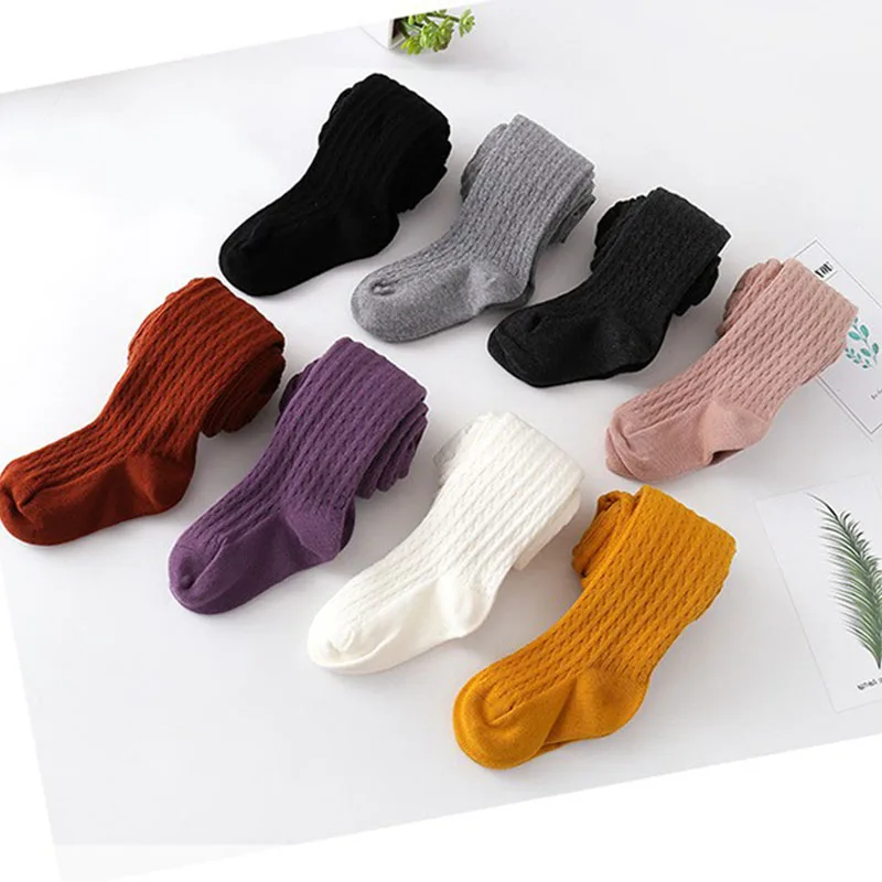 Осенне-зимние детские колготки Лидер продаж чулки в рубчик для маленьких девочек