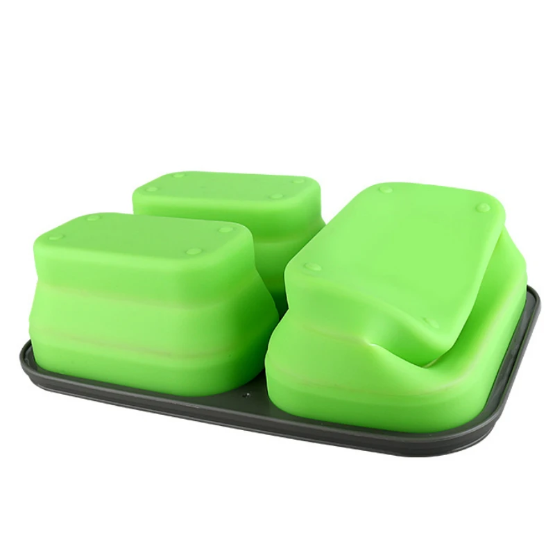 Силиконовая складная коробка для завтрака с вилкой офиса пикника детей бенто