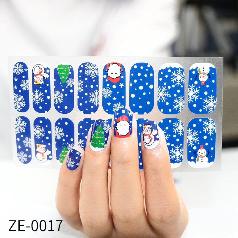 16 наконечников/Лист наклейки для ногтей полное покрытие градиент блестящие