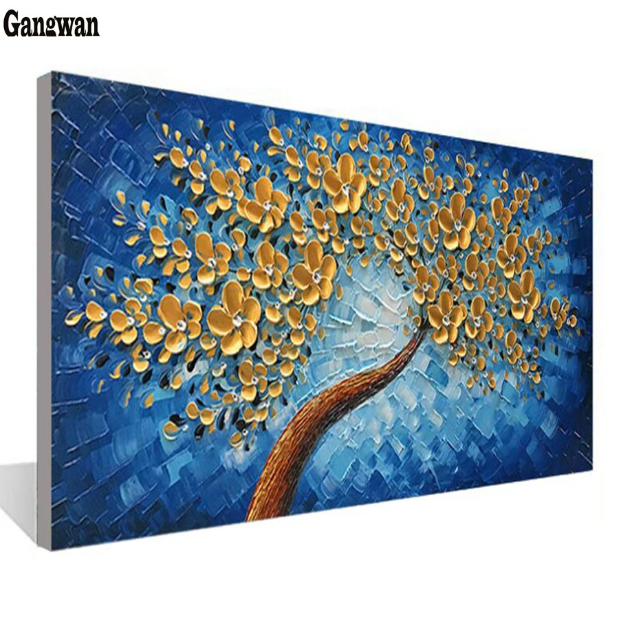 Алмазная живопись голубое дерево удачи современная вышивка крестиком из бисера