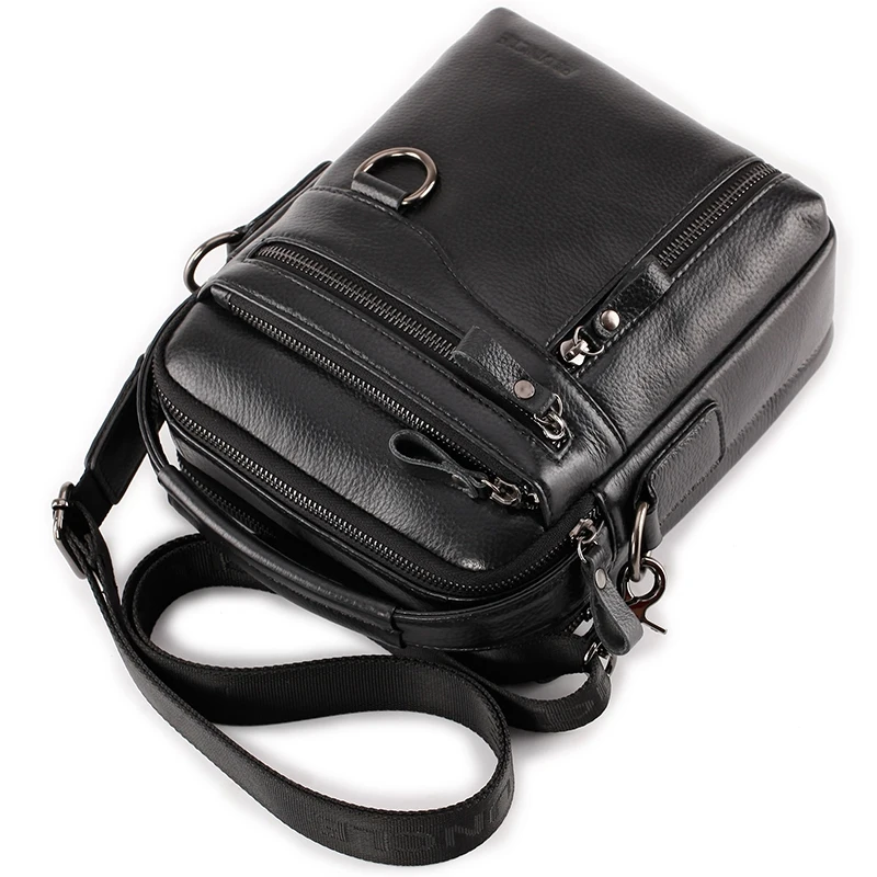 

PI UNCLE Men's Brand Leather Messenger Bag Casual Shoulder Bag Multifunctional Handbag Business Small Backpack