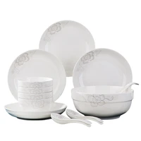 dishes combination set household protective edge ceramic bowl dishes personality simple creative tableware gift