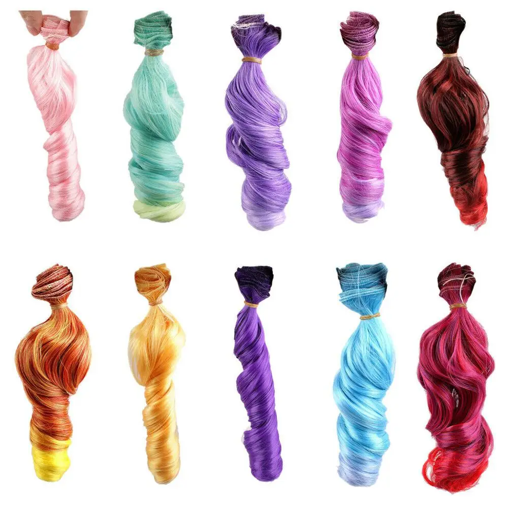 

[wamami] 6PCS Wig BJD Doll Diy High-Temperature Wire Handmade Curly Wigs Hair Multicolor