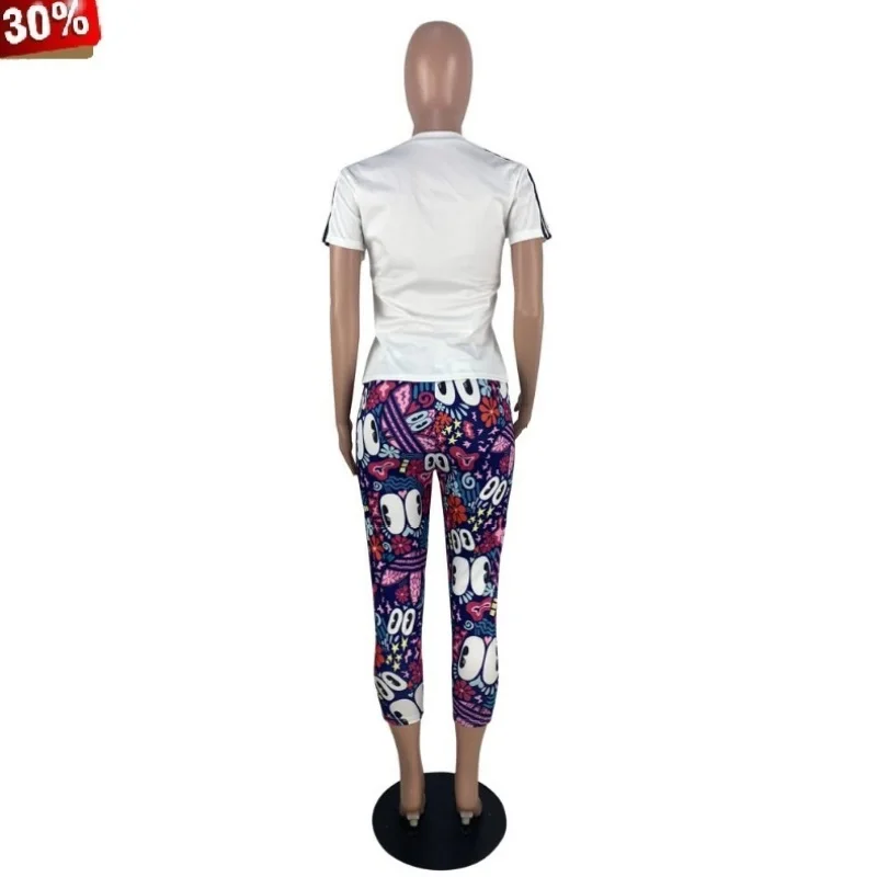 Женский комплект со штанами короткая рубашка из двух частей спортивный костюм 2019