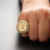The Irishman Ring Pure 18K Solid Yellow White Gold Natural Diamond Signet Rings For Men Vintage Movie Jewelry Free Engraving