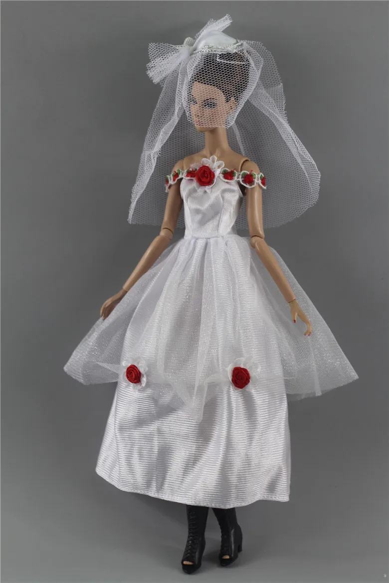 

Paris Fashion White Dress Outfit Set for Barbie 1/6 30cm BJD FR Doll Clothes Accessories Play House Dressing Up Toys Gift